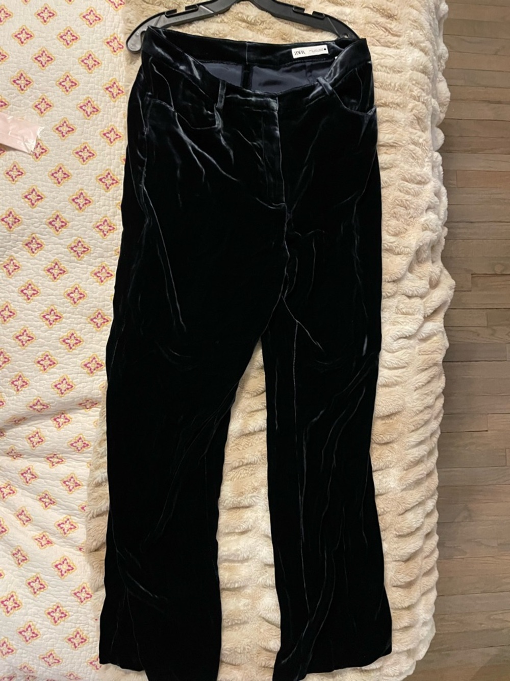 Zara Blue Velvet Trousers size large